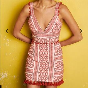 Saylor two piece red and white tassel set